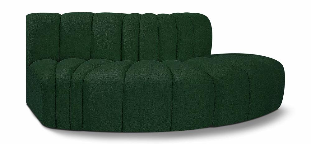 Meridian Furniture - Arc Green Boucle Fabric Modular Sofa - 3Pc - 102Green-S3E veiw 1