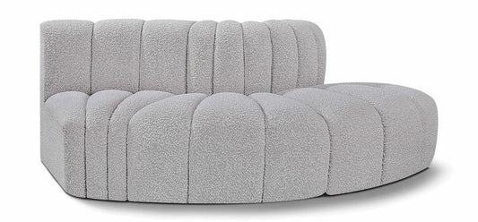 Meridian Furniture - Arc Grey Boucle Fabric Modular Sofa - 3Pc - 102Grey-S3E veiw 1