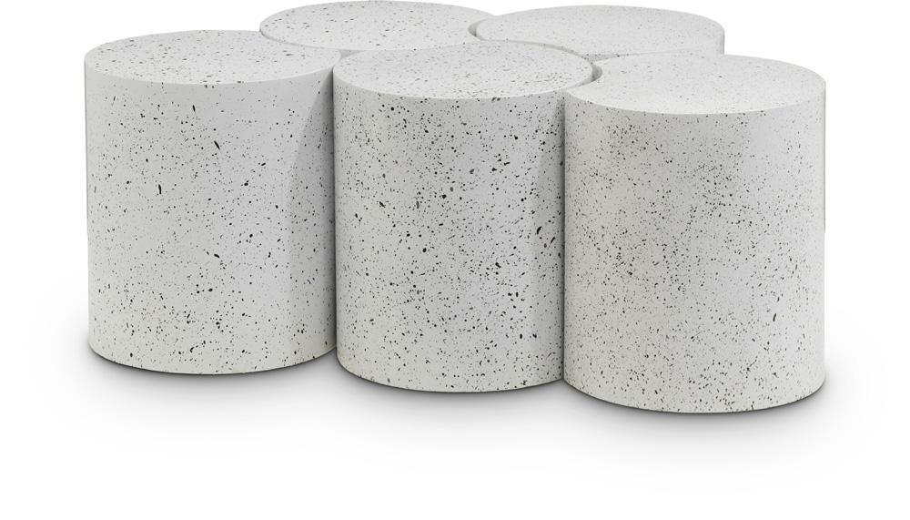 Meridian Furniture - Dimple White Coffee Table - 5Pc - 99084White-5D veiw 1
