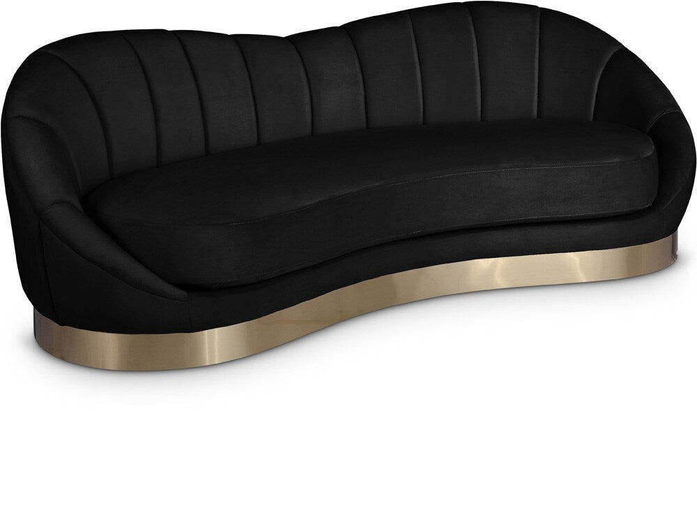 Meridian Furniture - Shelly Black Velvet Sofa - 623Black-S veiw 1