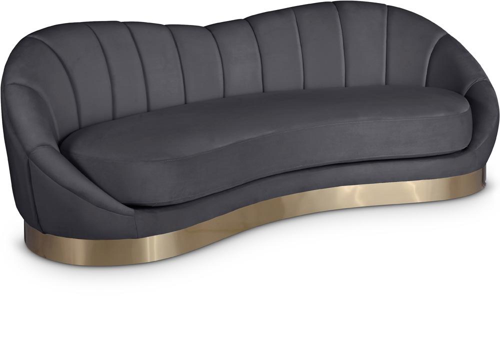 Meridian Furniture - Shelly Grey Velvet Sofa - 623Grey-S veiw 1