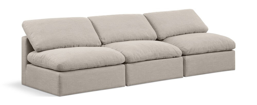 Meridian Furniture - Indulge Beige Linen Textured Fabric Modular Sofa - 3Pc - 141Beige-S3 veiw 1