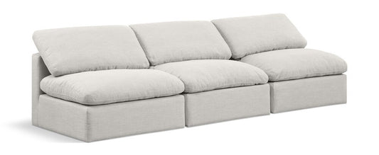 Meridian Furniture - Indulge Cream Linen Textured Fabric Modular Sofa - 3Pc - 141Cream-S3 veiw 1