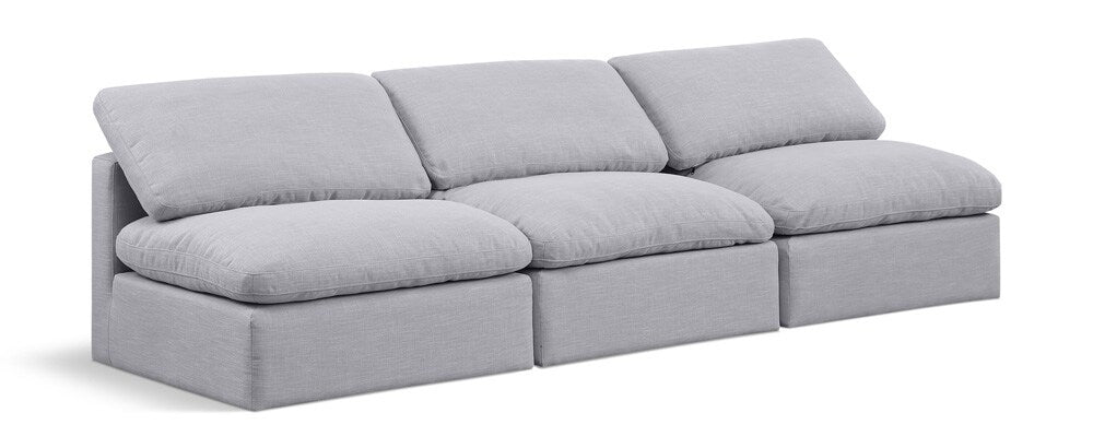 Meridian Furniture - Indulge Grey Linen Textured Fabric Modular Sofa - 3Pc - 141Grey-S3 veiw 1