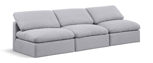 Meridian Furniture - Indulge Grey Linen Textured Fabric Modular Sofa - 3Pc - 141Grey-S3 veiw 1