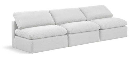 Meridian Furniture - Indulge White Linen Textured Fabric Modular Sofa - 3Pc - 141White-S3 veiw 1