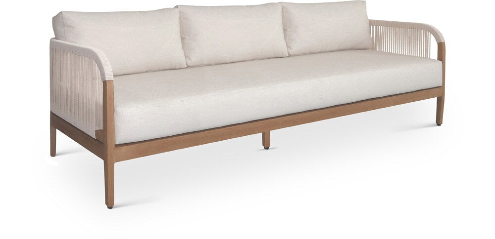 Meridian Furniture - Maui Cream Water Resistant Fabric Outdoor Patio Sofa - 361Cream-S veiw 1