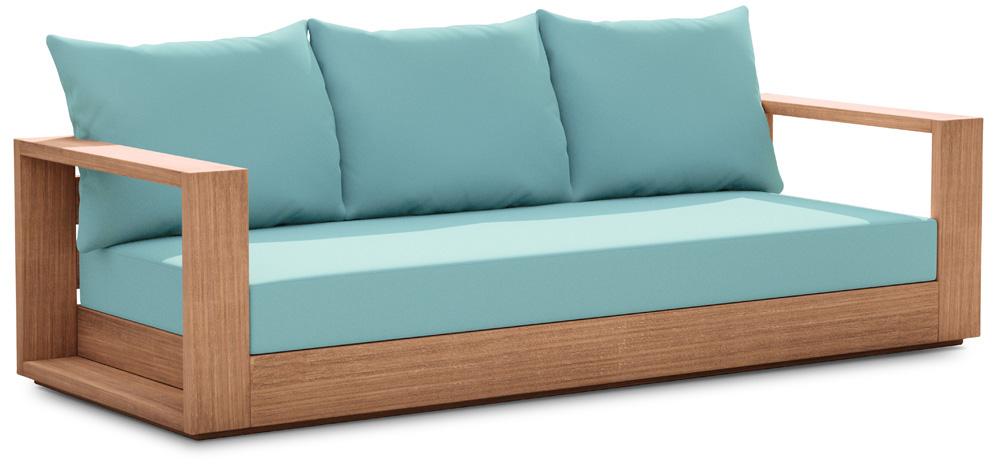 Meridian Furniture - Tulum Blue Water Resistant Fabric Outdoor Sofa - 353SeaBlue-S veiw 1