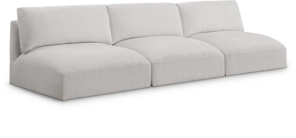 Meridian Furniture - Ease Cream Polyester Fabric Modular Sofa - 3Pc - 696Cream-S114A veiw 1