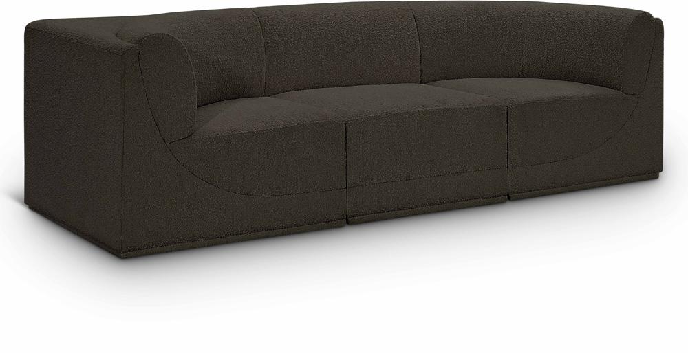 Meridian Furniture - Ollie Brown Boucle Fabric Modular Sofa - 3Pc - 118Brown-S98 veiw 1