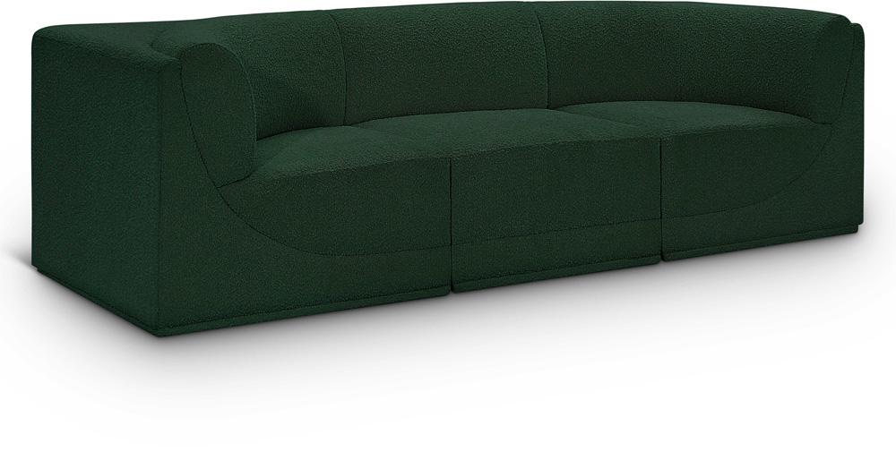Meridian Furniture - Ollie Green Boucle Fabric Modular Sofa - 3Pc - 118Green-S98 veiw 1
