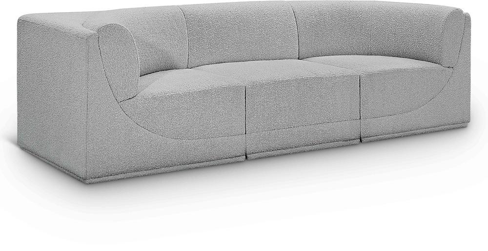 Meridian Furniture - Ollie Grey Boucle Fabric Modular Sofa - 3Pc - 118Grey-S98 veiw 1