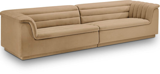 Meridian Furniture - Cascade Camel Velvet Fabric Modular Sofa - 2Pc - 194Camel-S119 veiw 1