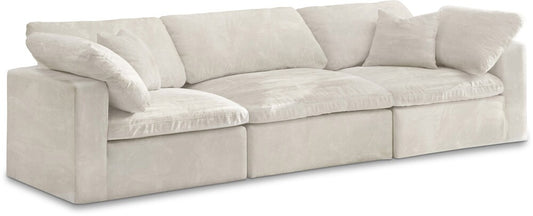 Meridian Furniture - Cozy Cream Velvet Comfort Modular Sofa - 3Pc - 634Cream-S119 veiw 1