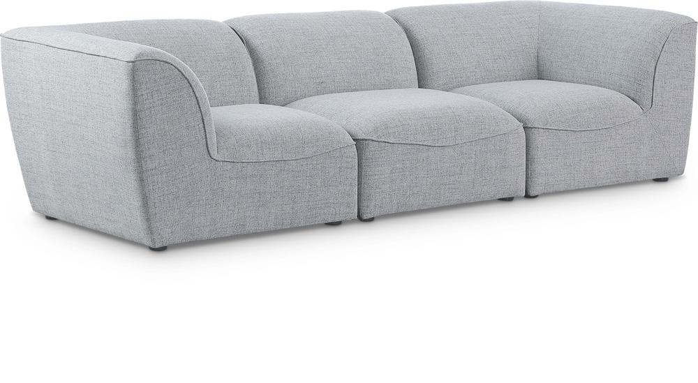 Meridian Furniture - Miramar Grey Durable Linen Textured Modular Sofa - 3Pc - 683Grey-S109 veiw 1
