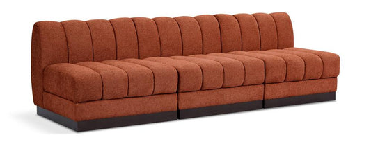 Meridian Furniture - Quinn Cognac Chenille Fabric Modular Sofa - 3Pc - 124Cognac-S96 veiw 1