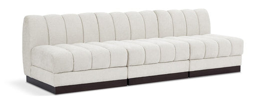Meridian Furniture - Quinn Cream Chenille Fabric Modular Sofa - 3Pc - 124Cream-S96 veiw 1