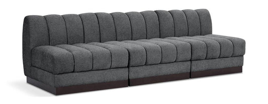 Meridian Furniture - Quinn Grey Chenille Fabric Modular Sofa - 3Pc - 124Grey-S96 veiw 1