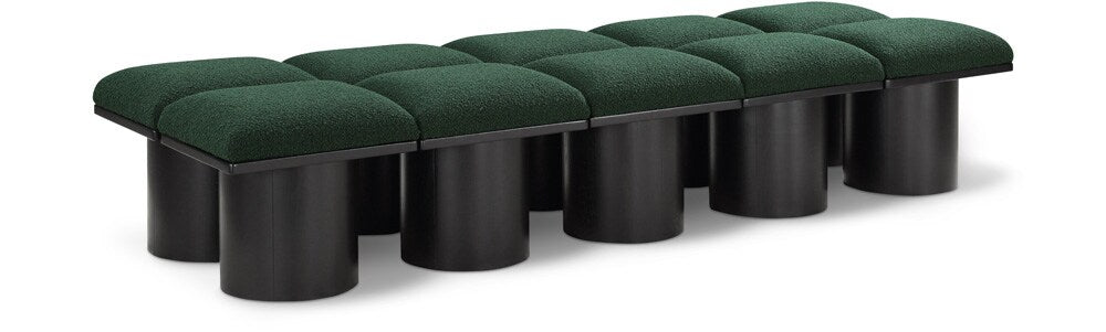 Meridian Furniture - Pavilion Green Boucle Fabric Bench - 10Pc - 466Green-10C veiw 1