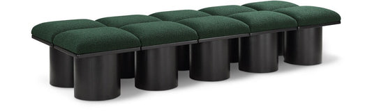Meridian Furniture - Pavilion Green Boucle Fabric Bench - 10Pc - 466Green-10C veiw 1