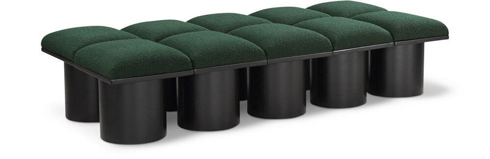Meridian Furniture - Pavilion Green Boucle Fabric Bench - 10Pc - 466Green-10D veiw 1