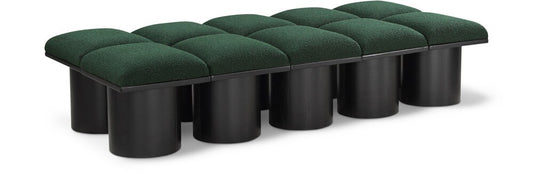 Meridian Furniture - Pavilion Green Boucle Fabric Bench - 10Pc - 466Green-10D veiw 1