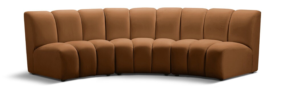 Meridian Furniture - Infinity Saddle Velvet 3pc. Modular Sectional - 638Saddle-3PC veiw 1