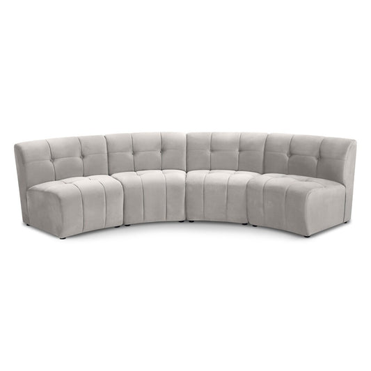 Meridian Furniture - Limitless Cream Velvet 4pc. Modular Sectional - 645Cream-4PC veiw 1
