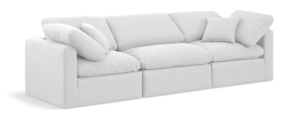Meridian Furniture - Indulge White Linen Textured Fabric Modular Sofa - 3Pc - 141White-S105 veiw 1