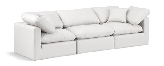 Meridian Furniture - Indulge Cream Vegan Leather Modular Sofa - 3Pc - 146Cream-S105 veiw 1