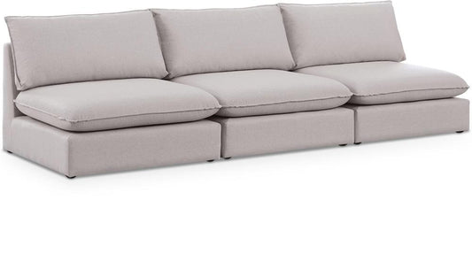 Meridian Furniture - Mackenzie Beige Durable Linen Textured Modular Sofa - 3Pc - 688Beige-S120A veiw 1