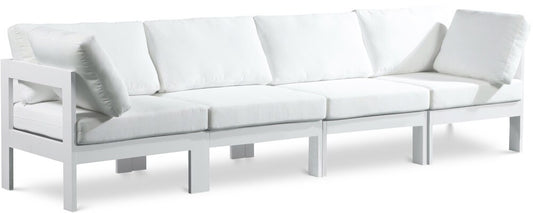 Meridian Furniture - Nizuc White Water Resistant Fabric Outdoor Patio Modular Sofa - 4Pc - 375White-S120A veiw 1