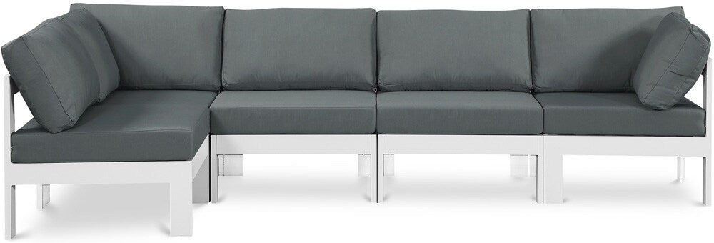 Meridian Furniture - Nizuc Grey Water Resistant Fabric Outdoor Patio Modular Sectional - 4Pc - 375Grey-Sec4A veiw 1