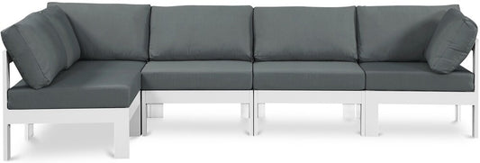Meridian Furniture - Nizuc Grey Water Resistant Fabric Outdoor Patio Modular Sectional - 4Pc - 375Grey-Sec4A veiw 1