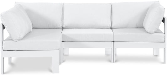 Meridian Furniture - Nizuc White Water Resistant Fabric Outdoor Patio Modular Sectional - 4Pc - 375White-Sec4A veiw 1