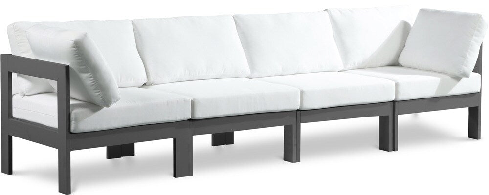 Meridian Furniture - Nizuc White Water Resistant Fabric Outdoor Patio Modular Sofa - 4Pc - 376White-S120A veiw 1