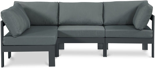 Meridian Furniture - Nizuc Grey Water Resistant Fabric Outdoor Patio Modular Sectional - 4Pc - 376Grey-Sec4A veiw 1