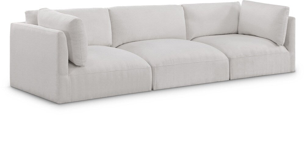 Meridian Furniture - Ease Cream Polyester Fabric Modular Sofa - 3Pc - 696Cream-S114B veiw 1