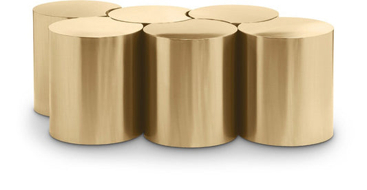 Meridian Furniture - Dimple Gold Coffee Table - 6Pc - 99081Gold-6D veiw 1