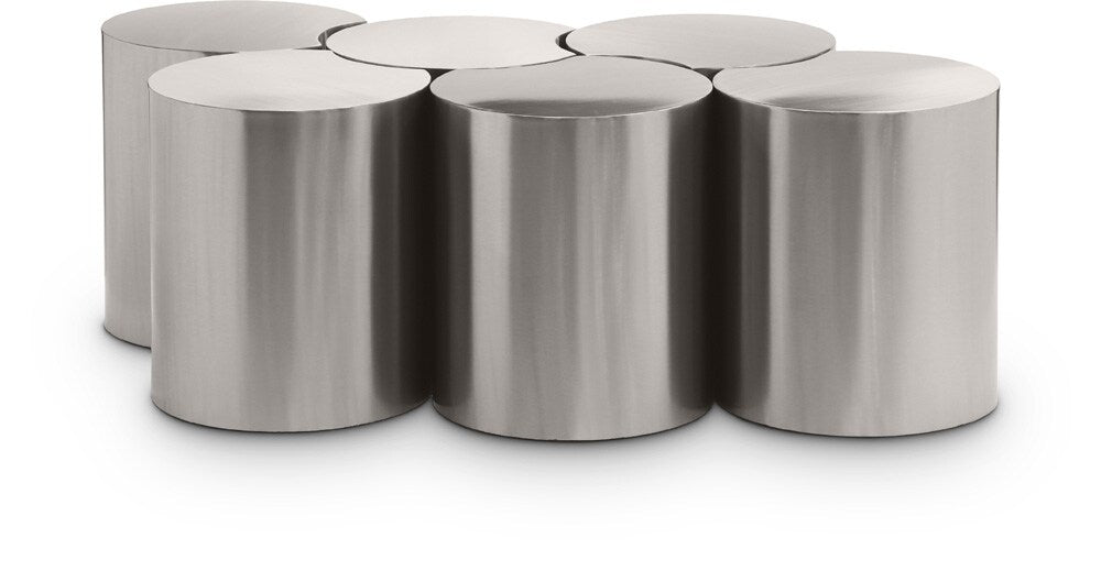 Meridian Furniture - Dimple Silver Coffee Table - 6Pc - 99081Silver-6D veiw 1