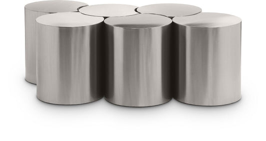 Meridian Furniture - Dimple Silver Coffee Table - 6Pc - 99081Silver-6D veiw 1