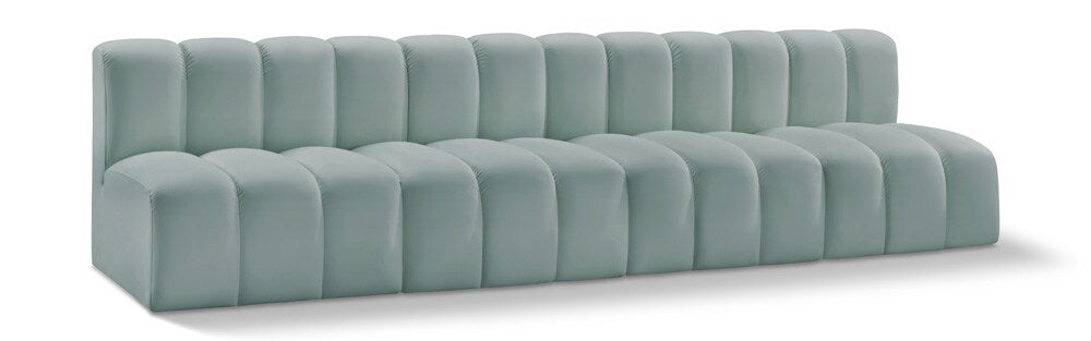 Meridian Furniture - Arc Mint Green Vegan Leather Modular Sofa - 4Pc - 101Mint-S4E veiw 1