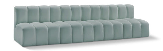 Meridian Furniture - Arc Mint Green Vegan Leather Modular Sofa - 4Pc - 101Mint-S4E veiw 1