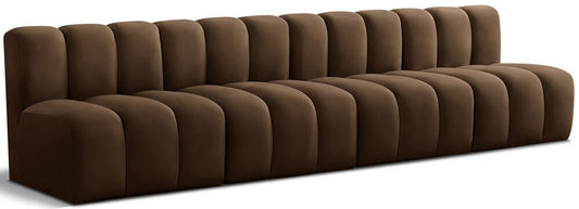 Meridian Furniture - Arc Brown Velvet Modular Sofa - 4Pc - 103Brown-S4E veiw 1