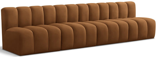 Meridian Furniture - Arc Saddle Velvet Modular Sofa - 4Pc - 103Saddle-S4E veiw 1