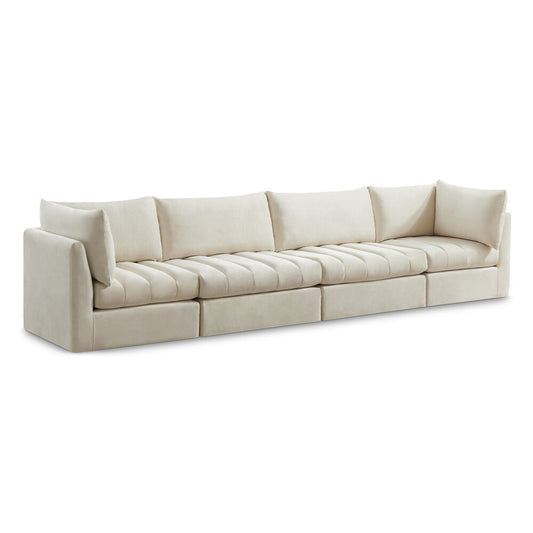 Meridian Furniture - Jacob Cream Velvet Modular Sofa - 4Pc - 649Cream-S140 veiw 1