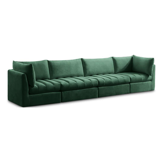 Meridian Furniture - Jacob Green Velvet Modular Sofa - 4Pc - 649Green-S140 veiw 1