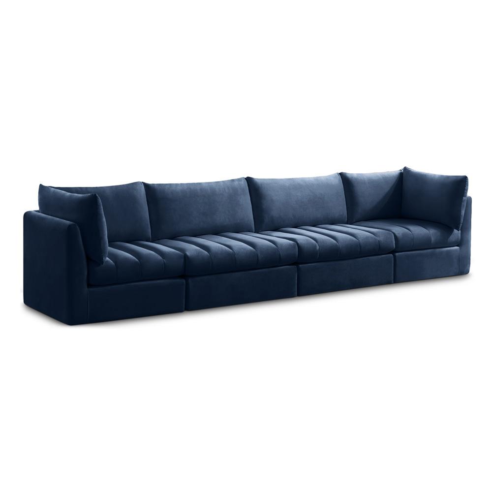 Meridian Furniture - Jacob Navy Velvet Modular Sofa - 4Pc - 649Navy-S140 veiw 1