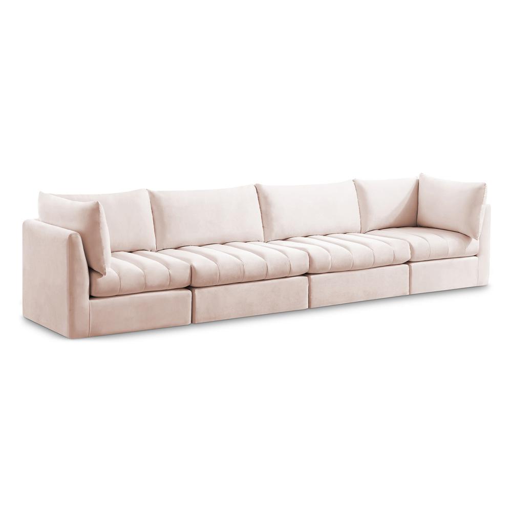 Meridian Furniture - Jacob Pink Velvet Modular Sofa - 4Pc - 649Pink-S140 veiw 1