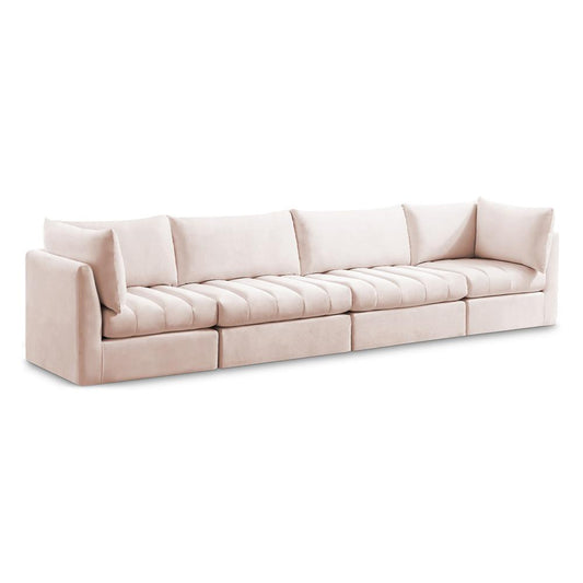 Meridian Furniture - Jacob Pink Velvet Modular Sofa - 4Pc - 649Pink-S140 veiw 1